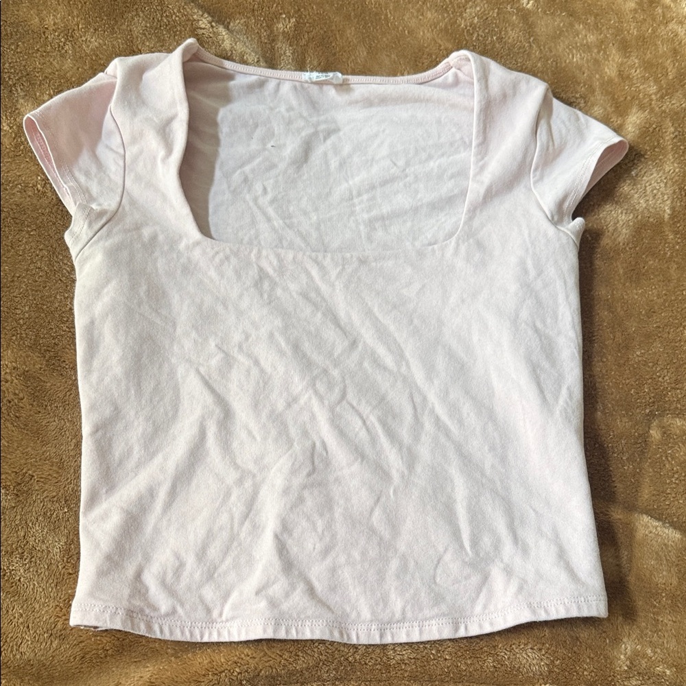 Garage Soft Pink Square Neck Tee
